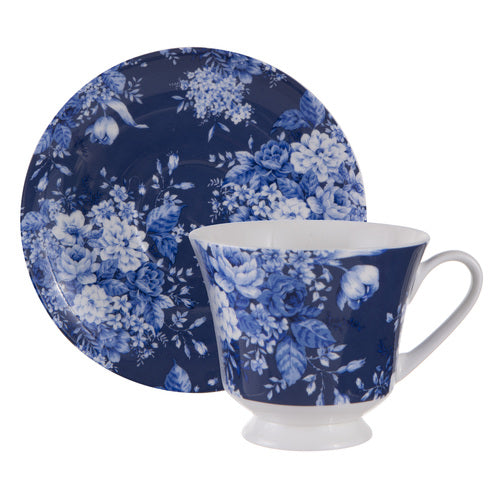 Provincial Garden Cup & Saucer - Navy 250ml