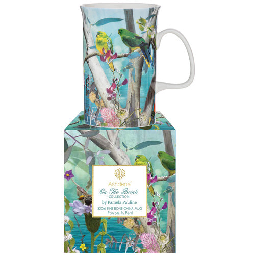 Orange Bellied Parrots Mug - 350ml