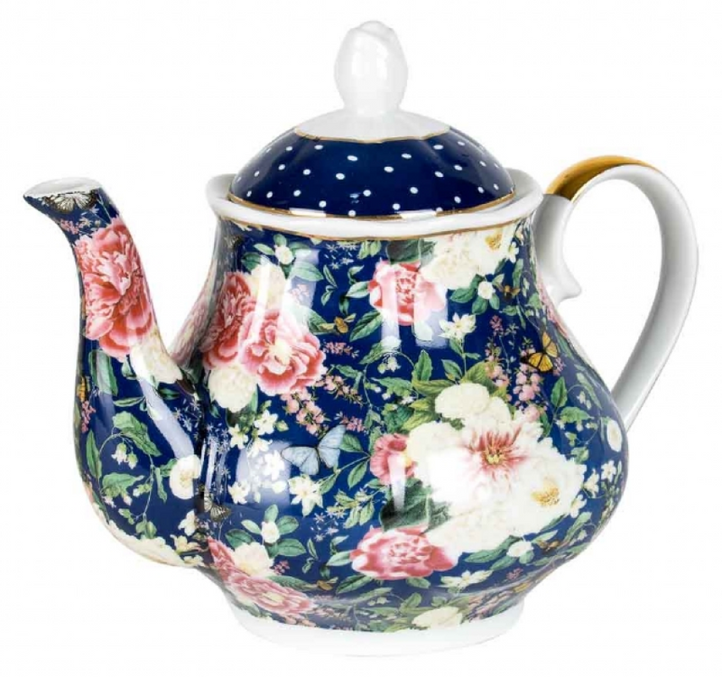 Floral Garden Navy Teapot 1200ml