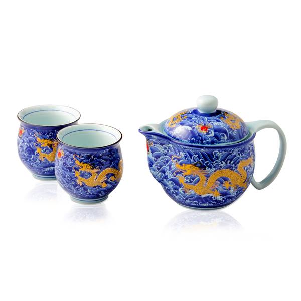 Dragon Kings Blue Teapot 2 Cup Set - 500ml