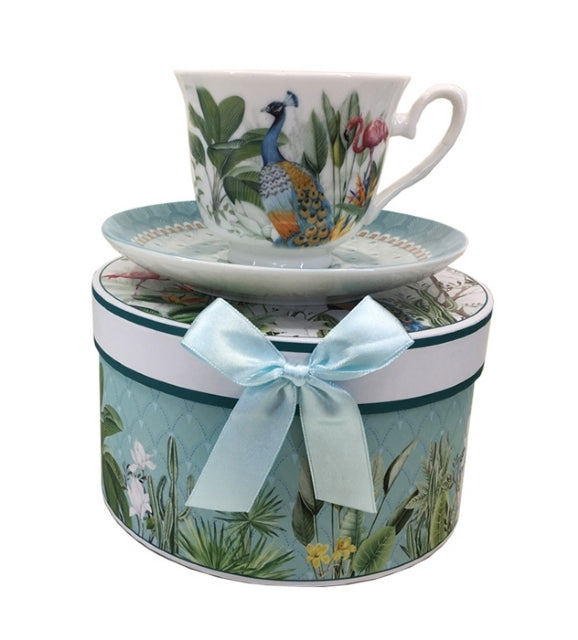 Tropical Forest Peacock - Tea Cup & Saucer