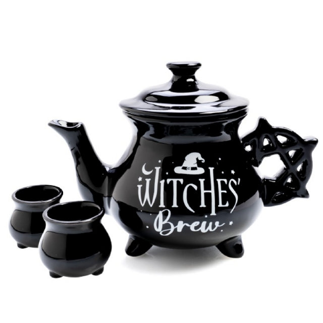 Witches Cauldron Teapot 2 Cup Set