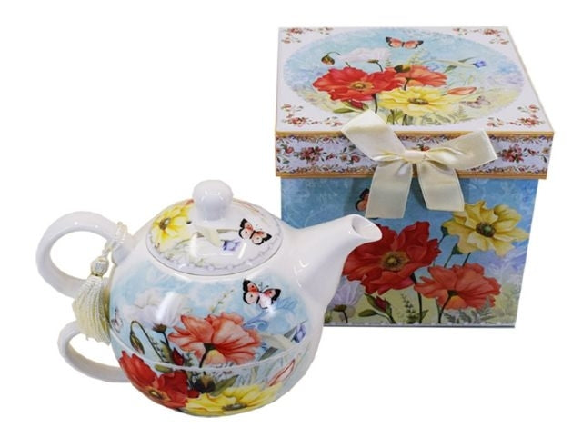 Coloured Poppy Teapot - Tea for One 450ml